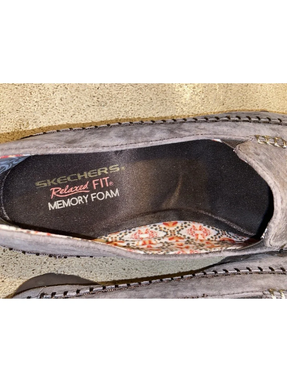 Womens Skechers Relaxed Fit Air-Cooled Memory Foam Brown Suede Slip-On Shoes 9